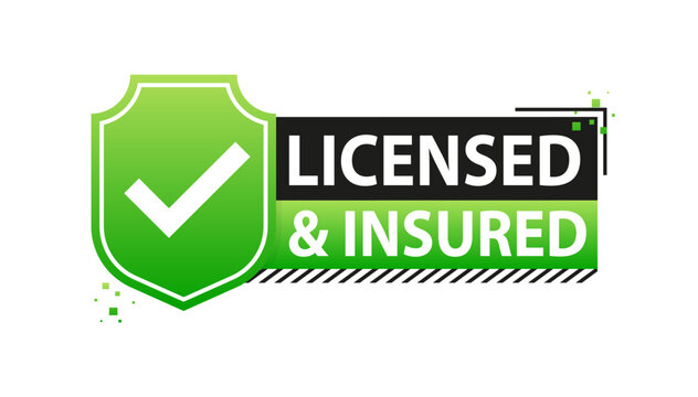 licensed and insured label. Official license and insurance - a guarantee of quality and safety