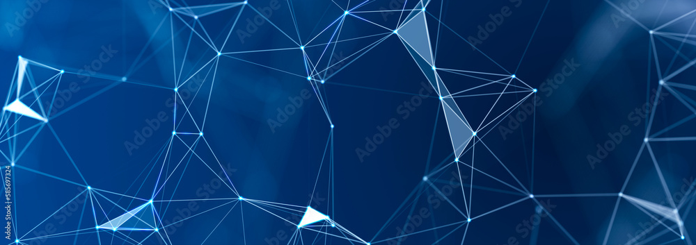 Poster polygonal background with dots and lines. network connection structure. science and technology. 3d