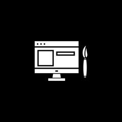  Web design icon  isolated on black background 