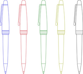Ballpoint pen illustration vector sketch