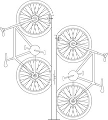 Side view bicycle safety rail illustration vector sketch