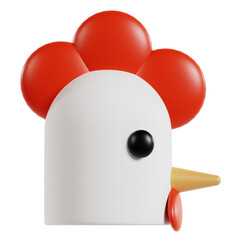 3d render chicken on isolated white background