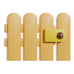 3d render fence on isolated white background
