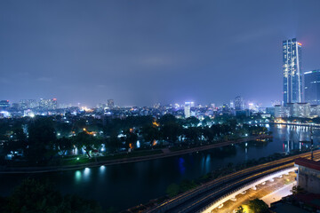 Obraz na płótnie Canvas Night view of Hanoi city, Vietnam