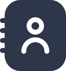 Contact icon in black colors. Adress book or phone book signs illustration.