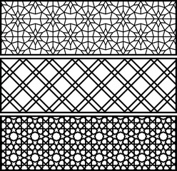 Arabic Pattern, Mashrabiya in Geometric Seamless Design, Uses in Textile, Mosque, Windows, Backdrop, Banner, Cards,  Any kind of Printing & CNC Cutting Purposes,