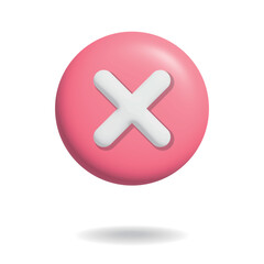 ぷっくり膨らんだクレイアート風丸型バツマークアイコン