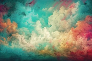 Fototapeta na wymiar Colorful Clouds in the Sky Paintin. Generative AI