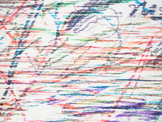 Color pencil line art on white paper Abstract background