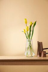 A cozy home with sunlight shining through the
windows and fresh flowers