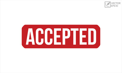 Accepted stamp red rubber stamp on white background. Accepted stamp sign. Accepted stamp.