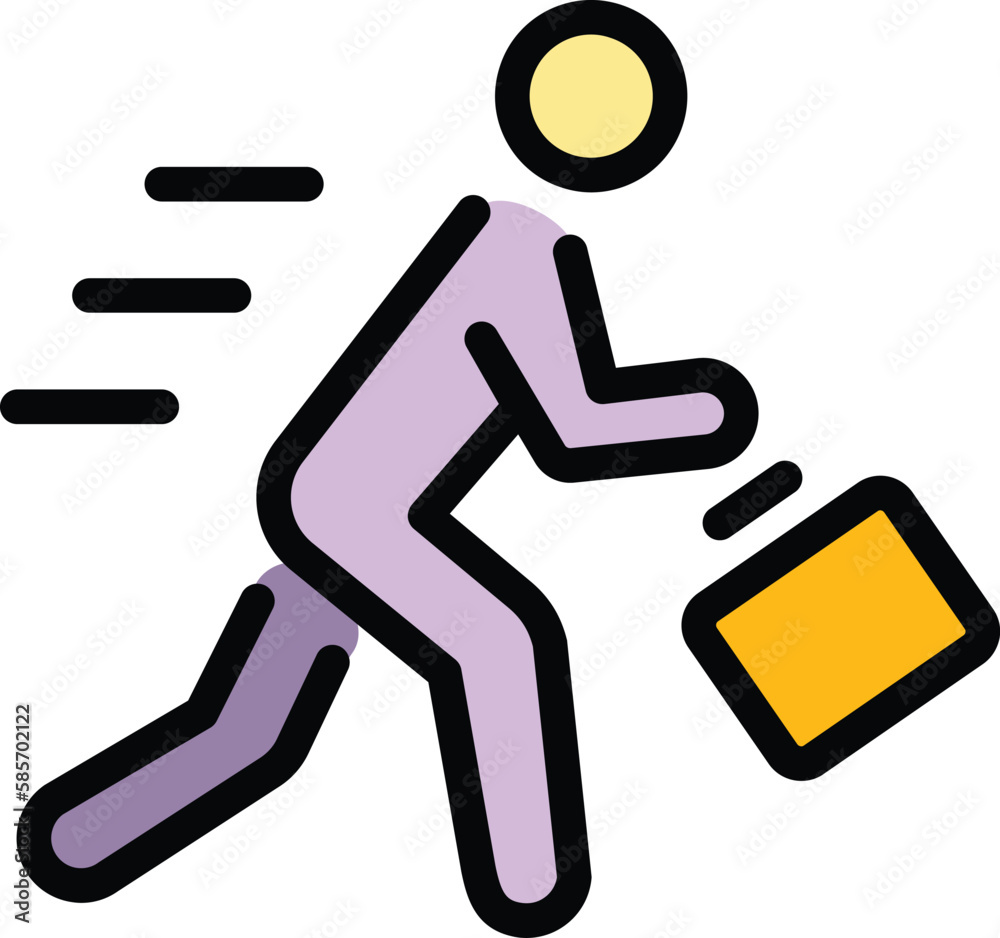 Poster rush job running icon. outline rush job running vector icon for web design isolated on white backgro