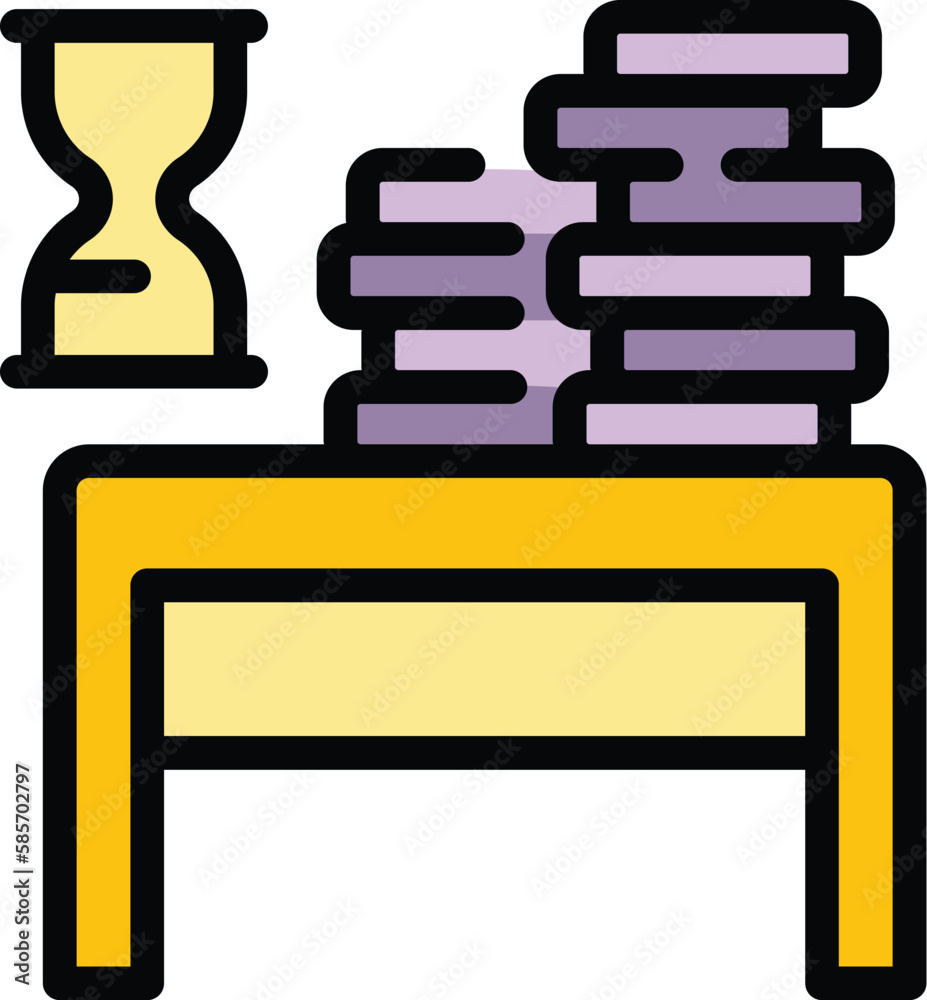 Poster book stack desktop icon. outline book stack desktop vector icon for web design isolated on white bac