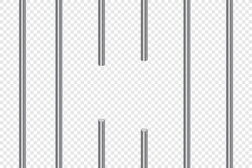 Prison broken bars realistic. Jail lattice or bars style on isolated background. Vector illustration.