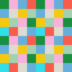 Seamless checkered repeating pattern for wrapping paper, surface design and other design projects in futuristic aesthetics and retro futurism