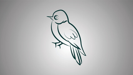 Minimal Bird Line Illustration Vector