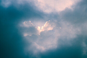 abstract background of hearth shaped clouds