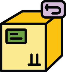 Return policy icon. Outline Return policy vector icon for web design isolated on white background color flat