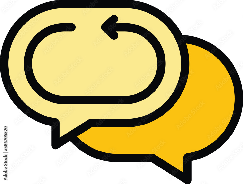 Poster return chat icon. outline return chat vector icon for web design isolated on white background color 