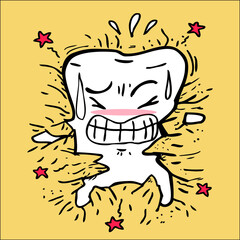 cartoon tartar clinging to teeth