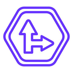 Vector Design Side Road Right Icon Style