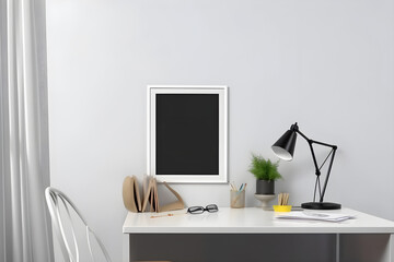 Mock up Poster Frame in Modern Interior Background