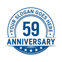 59 years anniversary logo design template. Vector illustration.	