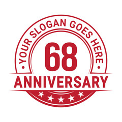68 years anniversary logo design template. Vector illustration.	