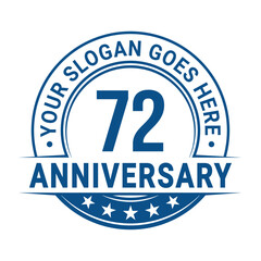 Fototapeta premium 72 years anniversary logo design template. Vector illustration. 