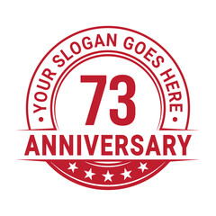 73 years anniversary logo design template. Vector illustration.	