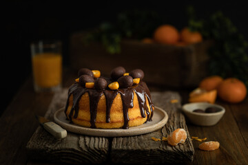 bundt cake moelleux gâteau fondant fait maison aux agrumes orange kumquat chocolat