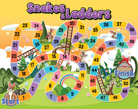 Snakes and ladders board game template