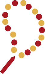 brown prayer beads icon Ramadan and Islamic Eid