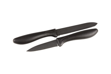 set black table knife isolated on white background Chef kitchen knife in cutout PNG 