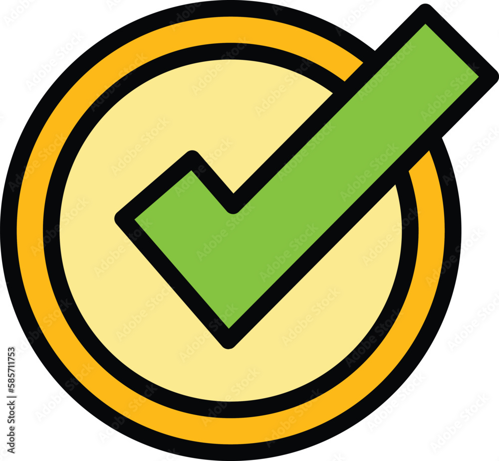 Poster check mark icon. outline check mark vector icon for web design isolated on white background color fl