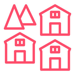 Vector Design Village Icon Style