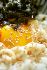 egg with rice, egg rice bowl