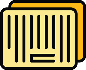 Shopping barcode icon. Outline Shopping barcode vector icon for web design isolated on white background color flat