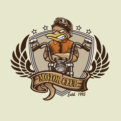 motorcycle club mascot logo vector illustration