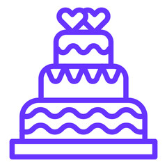 Vector Design Wedding Cake Icon Style