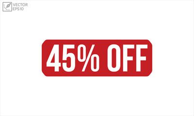 45% Off Red Rubber Stamp.