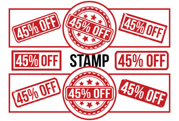45% Off Red Rubber Stamp SET.