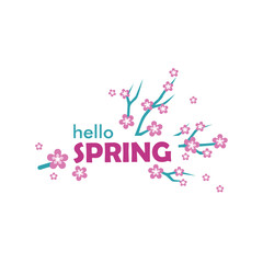 hello spring greeting design