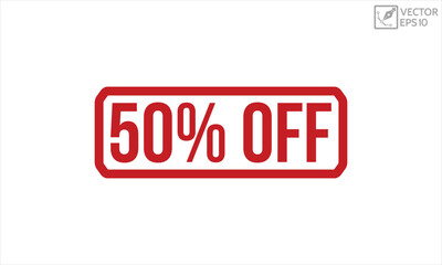 50% Off rubber stamp vector illustration on white background. 50% Off rubber stamp.