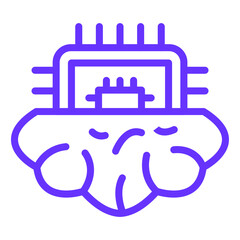 Vector Design Brain Chip Icon Style