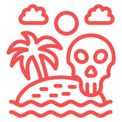 Vector Design Skull Island Icon Style