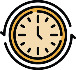 Learning time icon. Outline Learning time vector icon for web design isolated on white background color flat