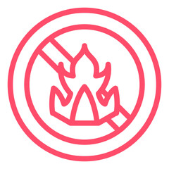 Vector Design No Fire Icon Style