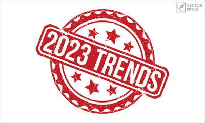 2023 Trends grunge rubber stamp on white background. 2023 Trends Rubber Stamp.