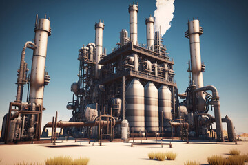 oil refinery factory, Generative AI